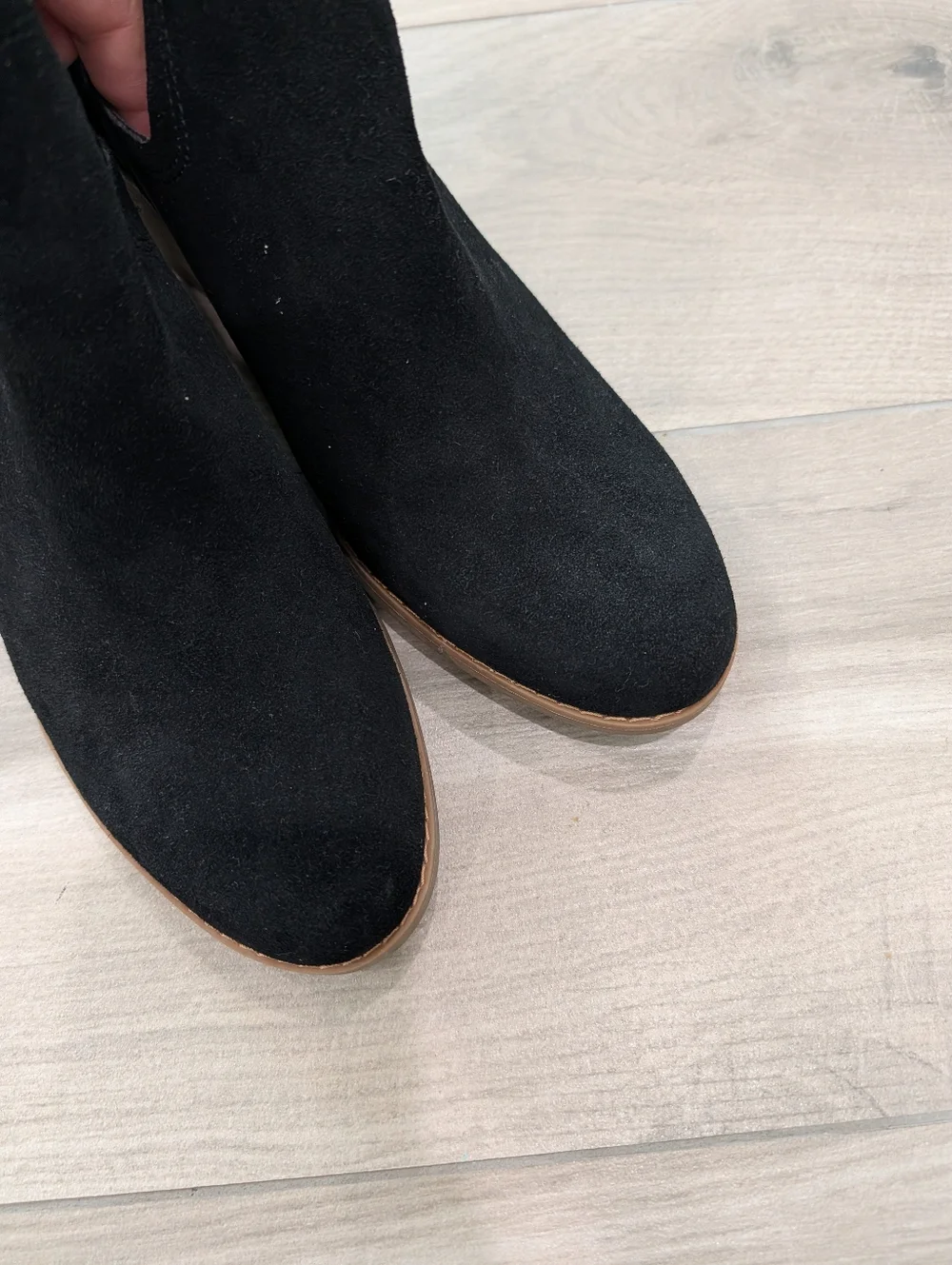 Toms Black Wedge Ankle Booties Size 11 - Picture 3 of 9